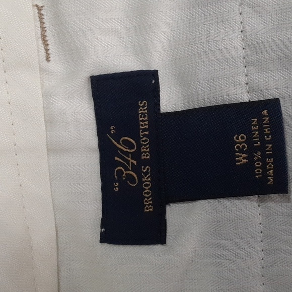 Brook Brother Linen Pleated Front Pocket Tan Shorts - Picture 10 of 11